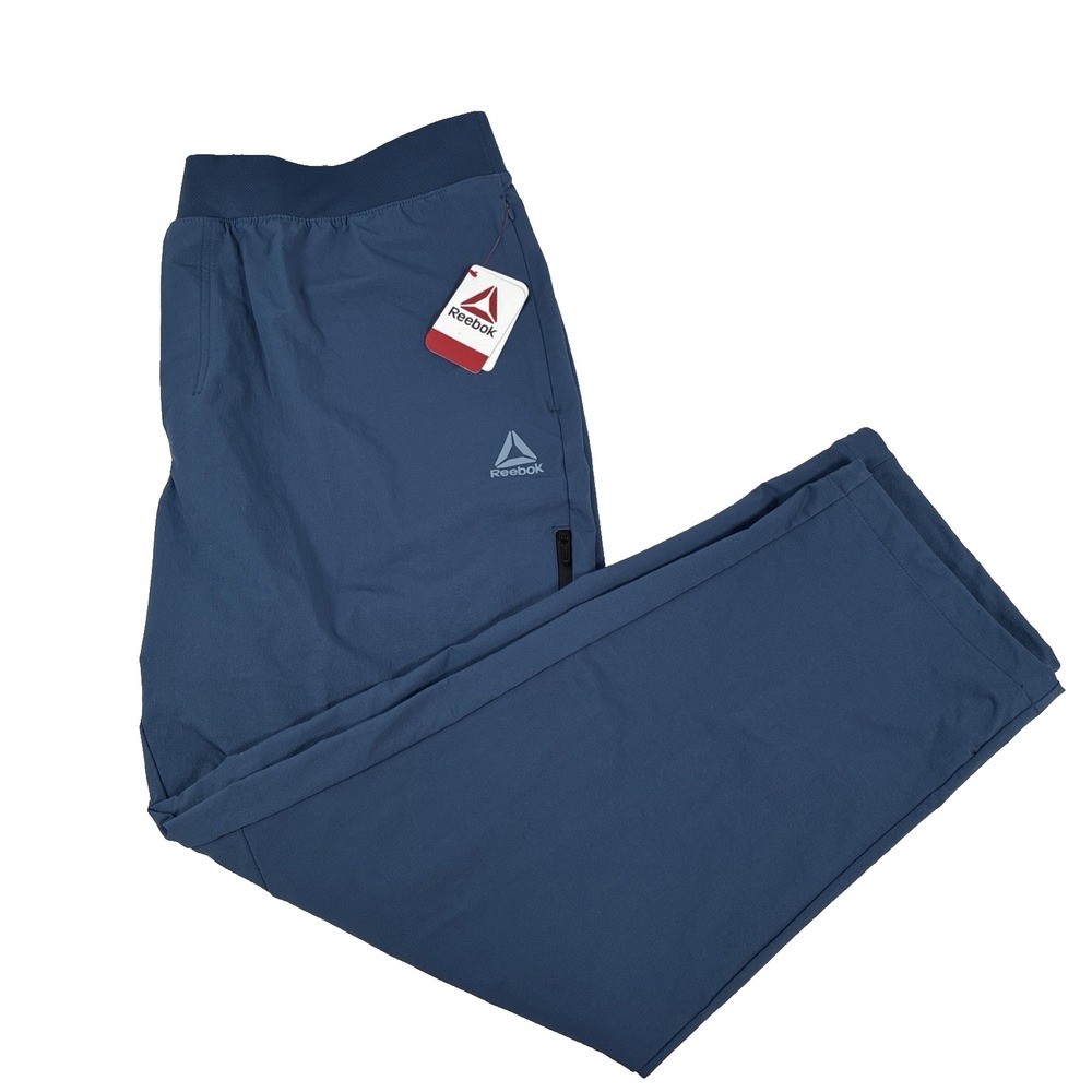 New Reebok Mens Dark Denim Ascent Woven Jogger Pants Size 2XL Slim NWT